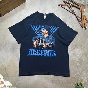 Hank Jr. 2022 Concert Tee Mens XL Black Blue Country Music Band Tour Shirt